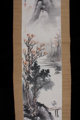 Japanese Chicuti Silk Bone Core Scroll C 1868-1912