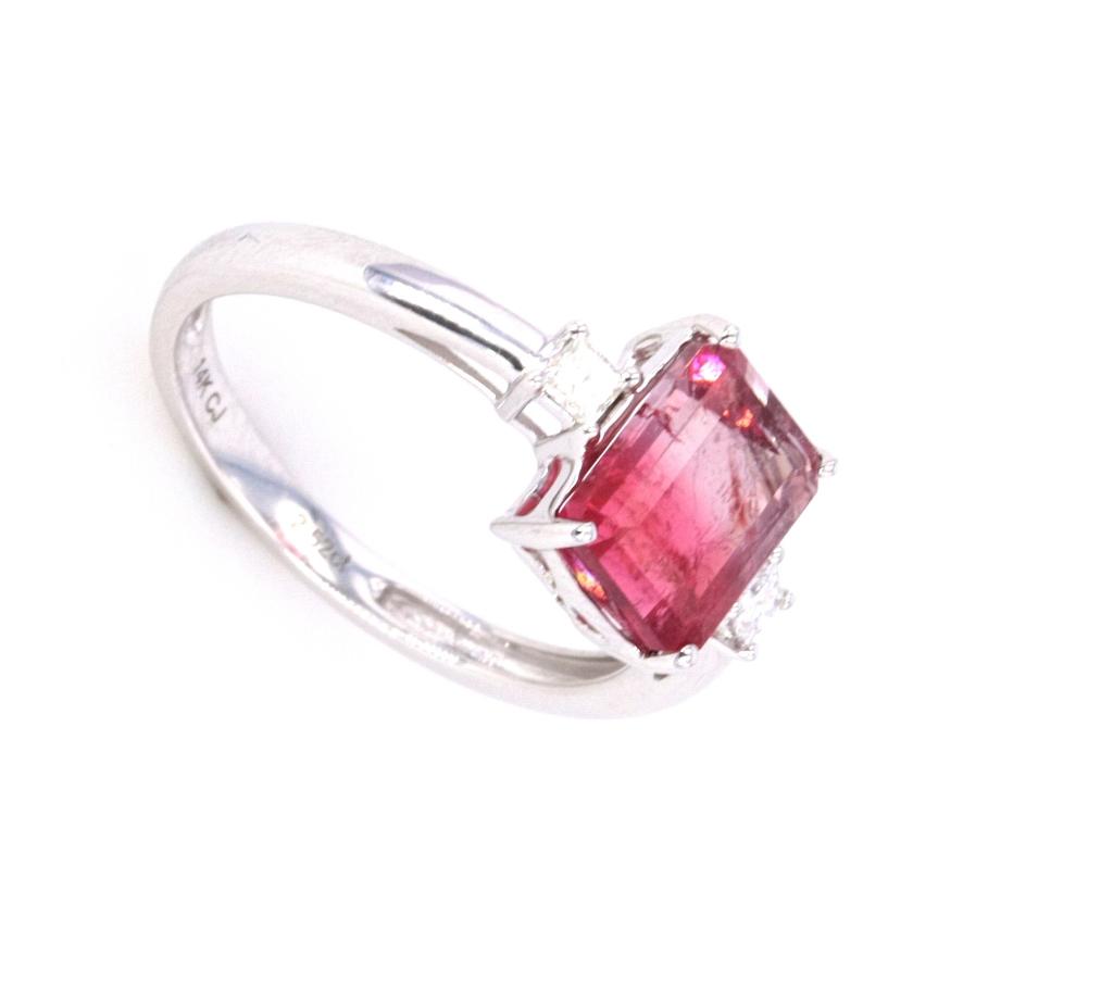 Bi-Color Watermelon Tourmaline & Diamond Ring