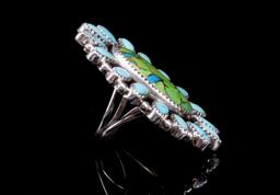 Navajo Sterling Silver Mojave Turquoise Ring