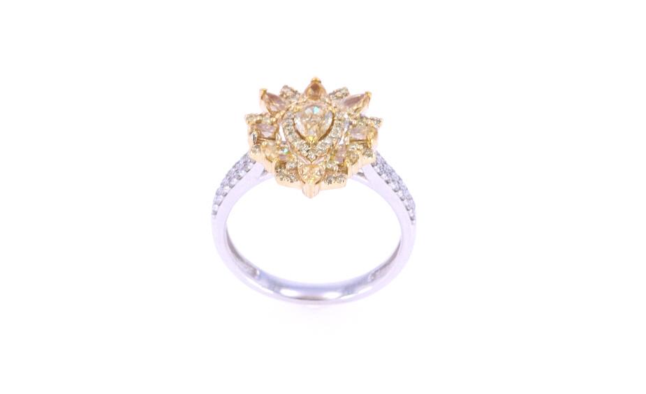 RARE Natural Fancy Diamond & 14K Gold Ring