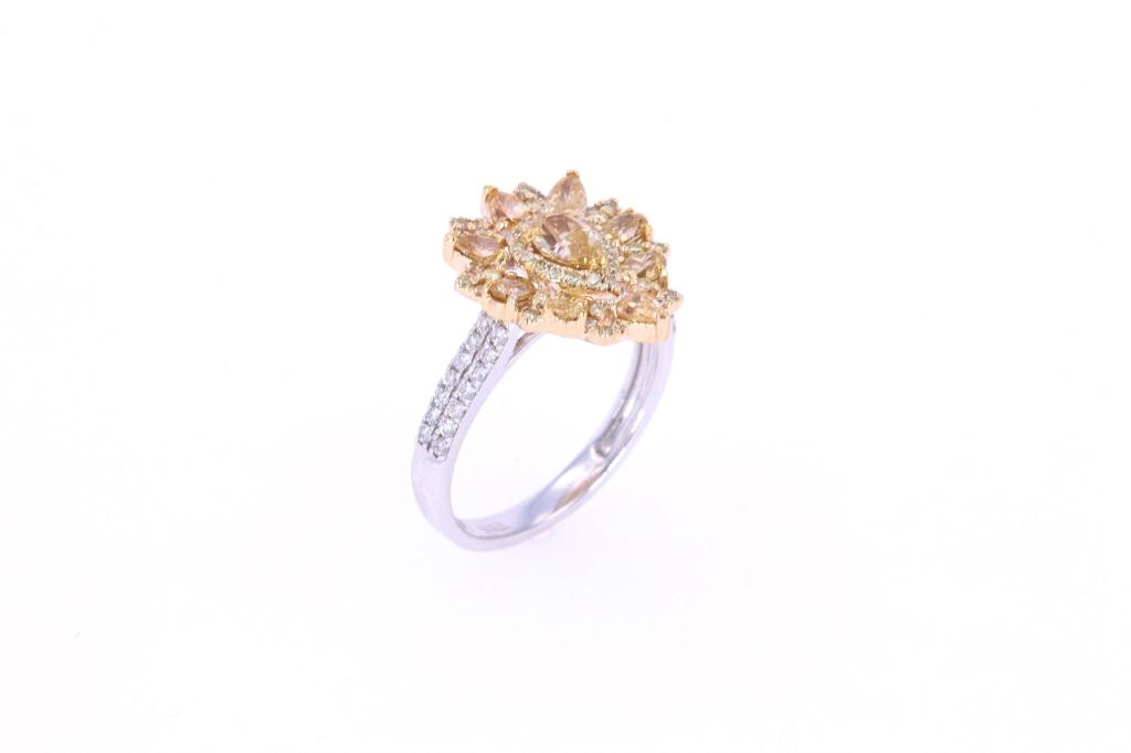 RARE Natural Fancy Diamond & 14K Gold Ring