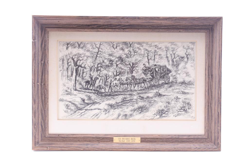 R.H. Hall (1895-1970) Framed Ink & Pen c. 1935