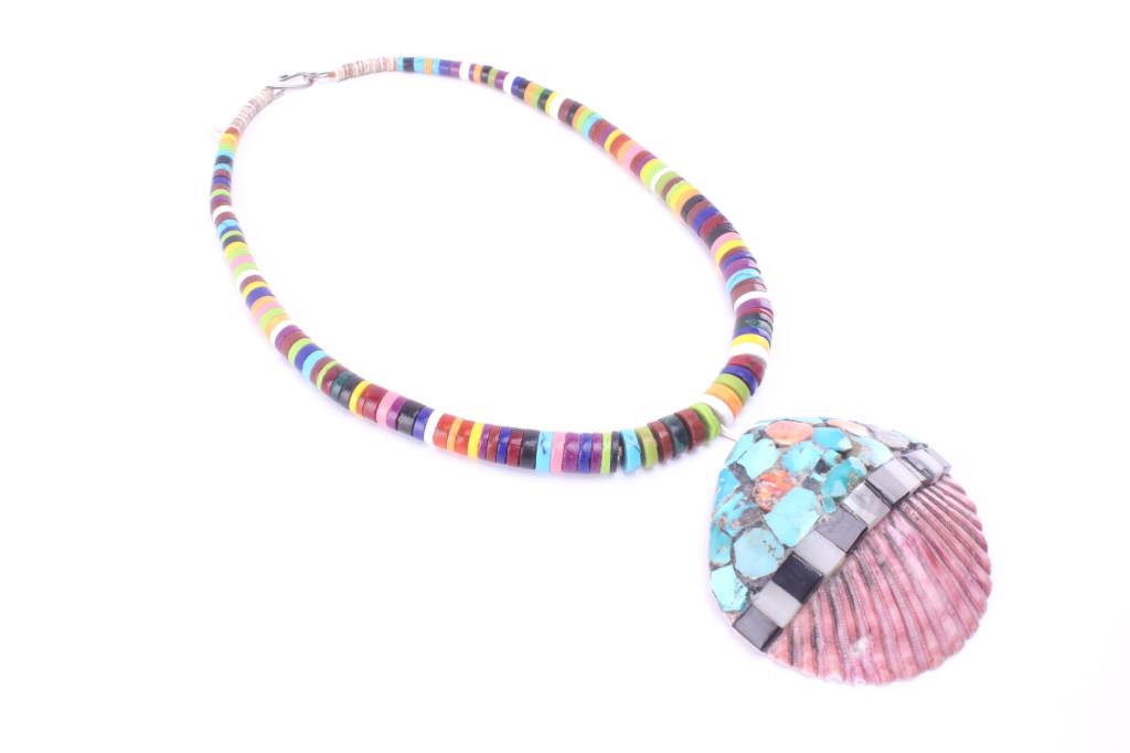 Santo Domingo Inlaid Shell & Multi Stone Necklace