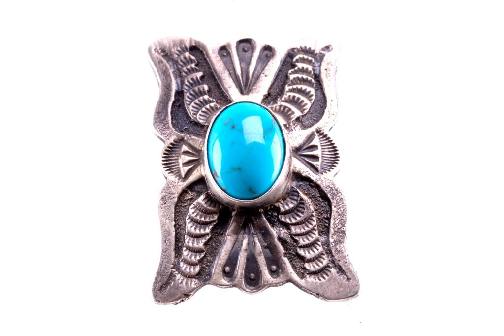 Navajo Shawn Cayatino Silver & Turquoise Ring