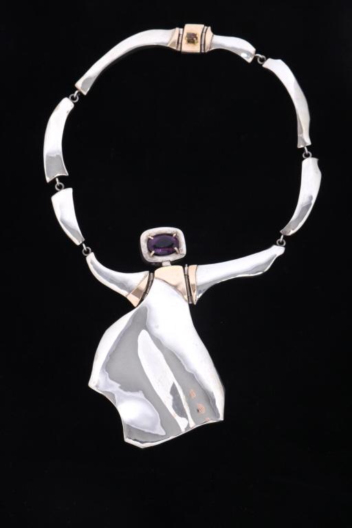 Elegant Lady Amethyst 10K & 925 Necklace by C.C.