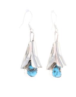 Navajo L. Yazzie Sterling Silver Squash Earrings