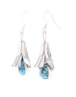 Navajo L. Yazzie Sterling Silver Squash Earrings