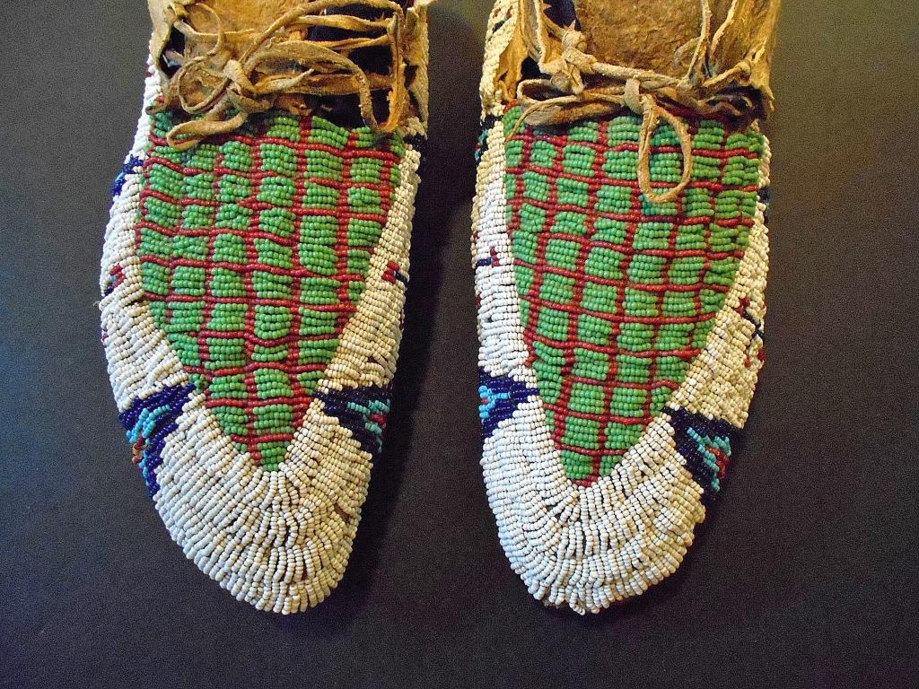 Sioux Fully Top Beaded Moccasins c. 1870-1880's