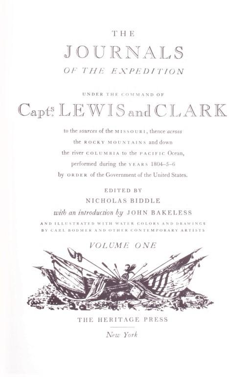 1st Ed. Journals of the Expedition Lewis & Clark