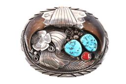 Navajo J Toadlena Hand Made Sterling Silver Buckle