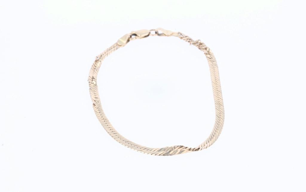 14k Rope & Herringbone Chain Bracelet Collection