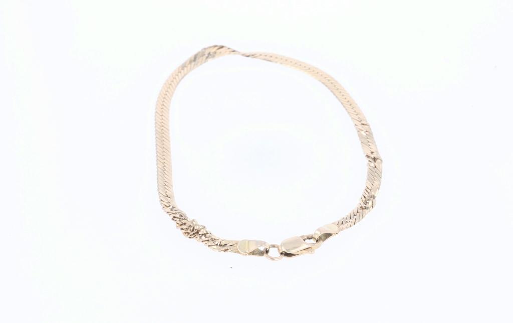 14k Rope & Herringbone Chain Bracelet Collection