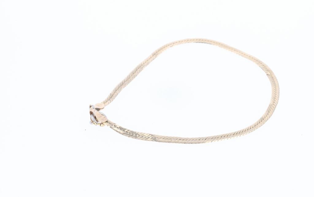 14k Rope & Herringbone Chain Bracelet Collection