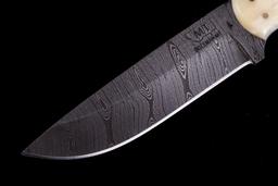 Montana Blackfeet Scrimshaw Damascus Knife Bozeman