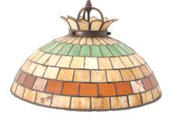 C. 1920 Tiffany Style Art Deco Stained Glass Light