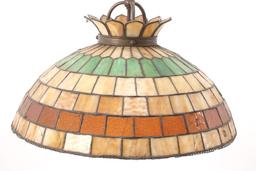 C. 1920 Tiffany Style Art Deco Stained Glass Light
