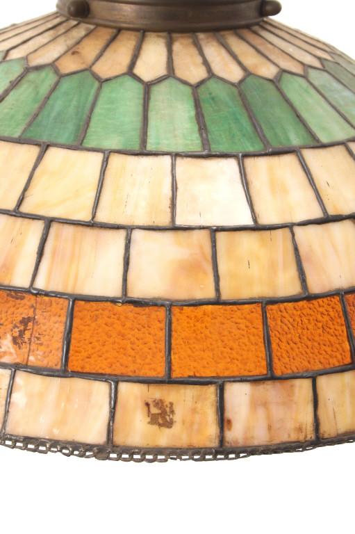 C. 1920 Tiffany Style Art Deco Stained Glass Light