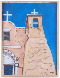 Dean A. Porter (1939- ) Ranchos de Taos c. 1989