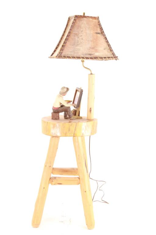 Bill Ohrmann CM Russell Sculpted Lamp Stand c 1995