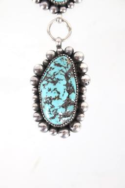 Navajo A. Joe Fox Turquoise Necklace & Earrings