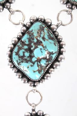 Navajo A. Joe Fox Turquoise Necklace & Earrings