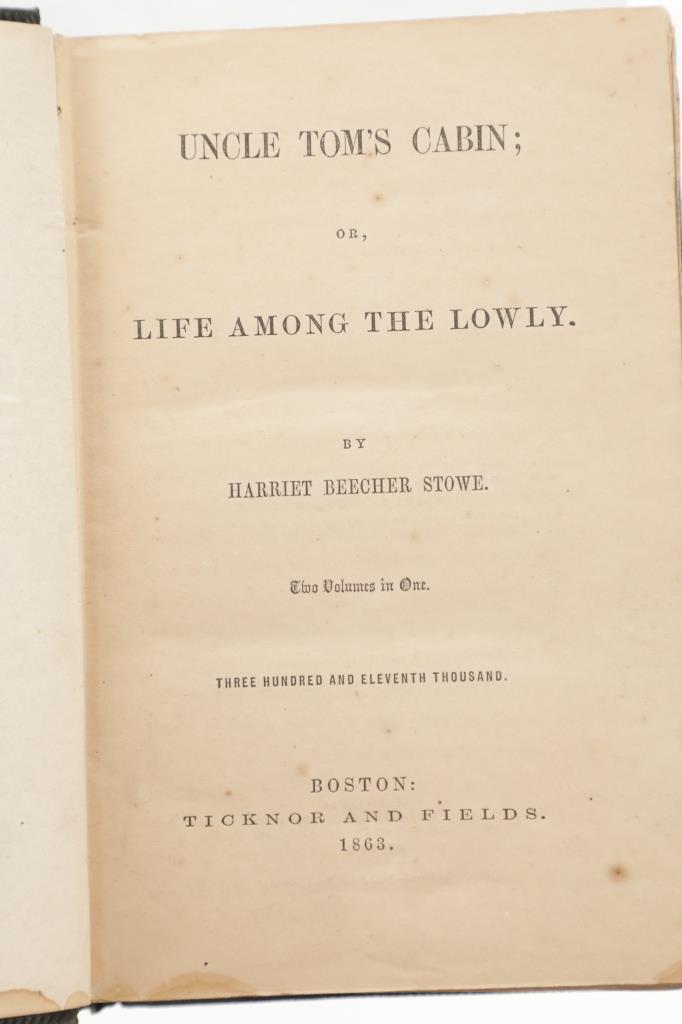 "Uncle Tom's Cabin" Rare One Volume 1863