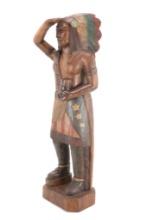 Large Carved Wooden Cigar Store Indian Life Sized