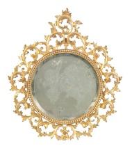 19th C. Victorian Cast Iron Gold Gilt Easel Mirror