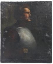 19th C. Original Spanish Conquistador Oil Painting