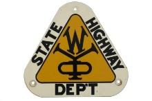 1950s WY State Highway Department Porcelain Sign