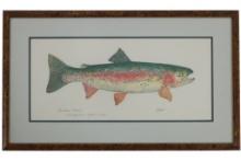 Eileen Klatt Rainbow Trout Framed Watercolor