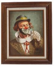 Michael Grow Hoppin Perceptive Clown Painting 1970