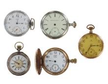 Wind Up Pocket Watch Collection circa Early 1900's