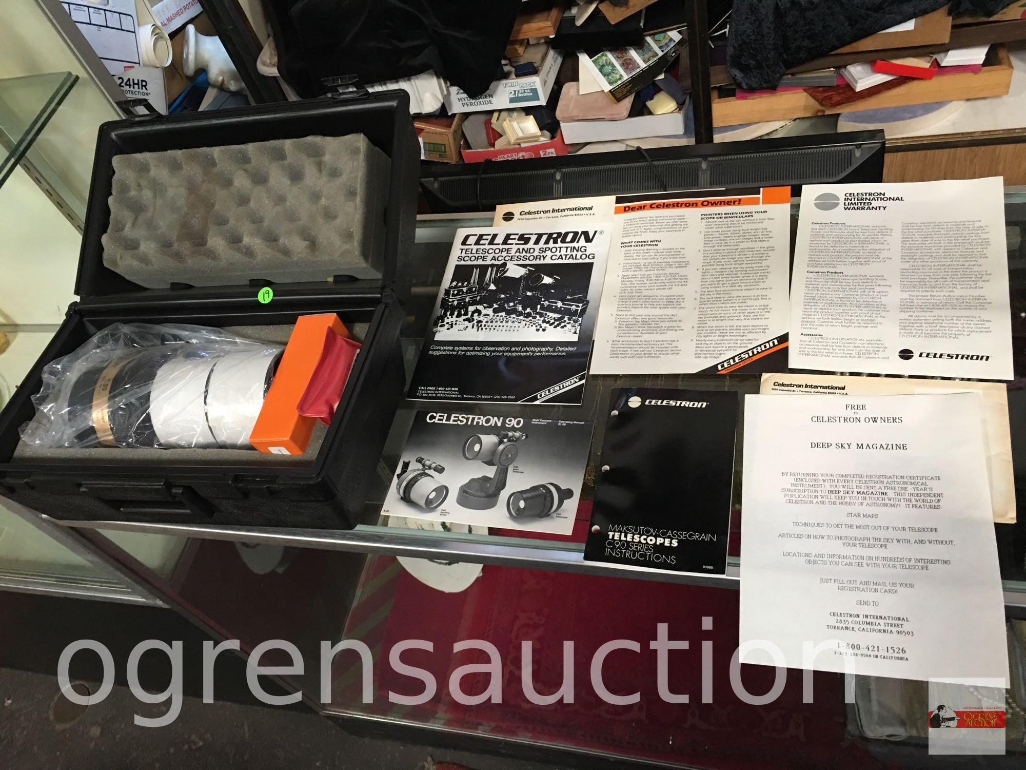 Celestron C90 series telescope and case