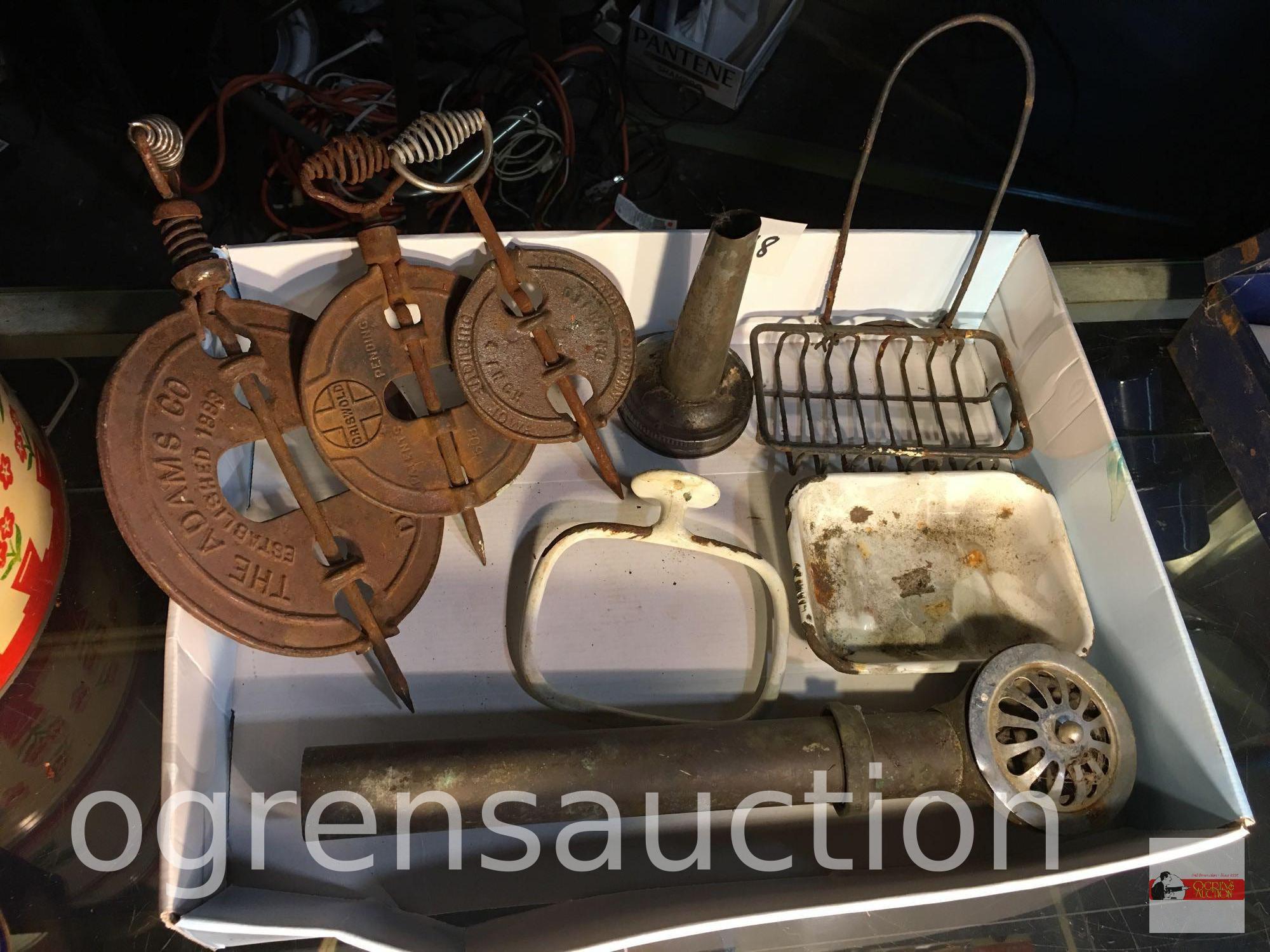 Vintage Items -1800's Griswold Stove parts, soap dishes, drain