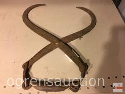 Vintage ice tongs, 16", signed