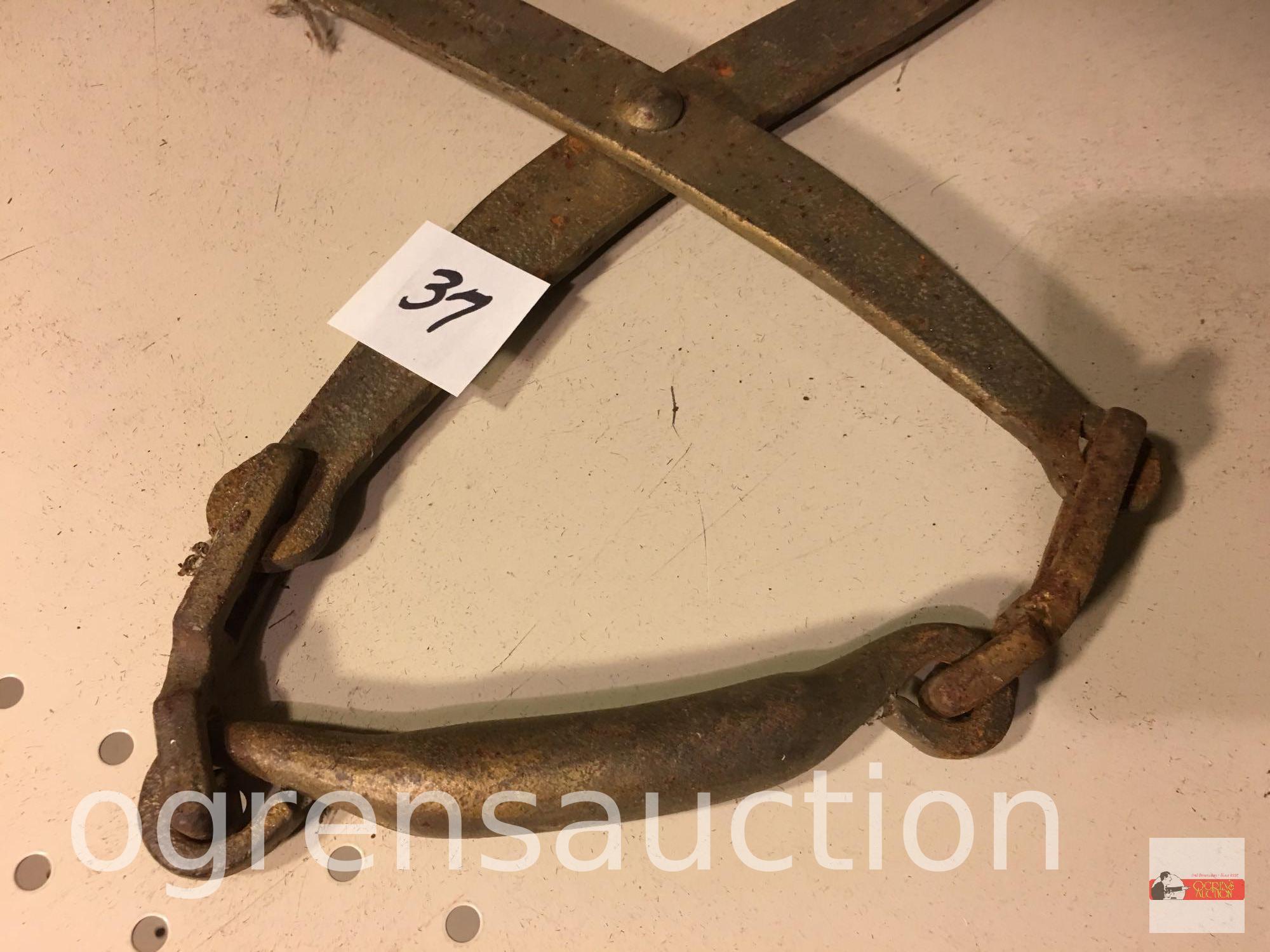 Vintage ice tongs, 16", signed