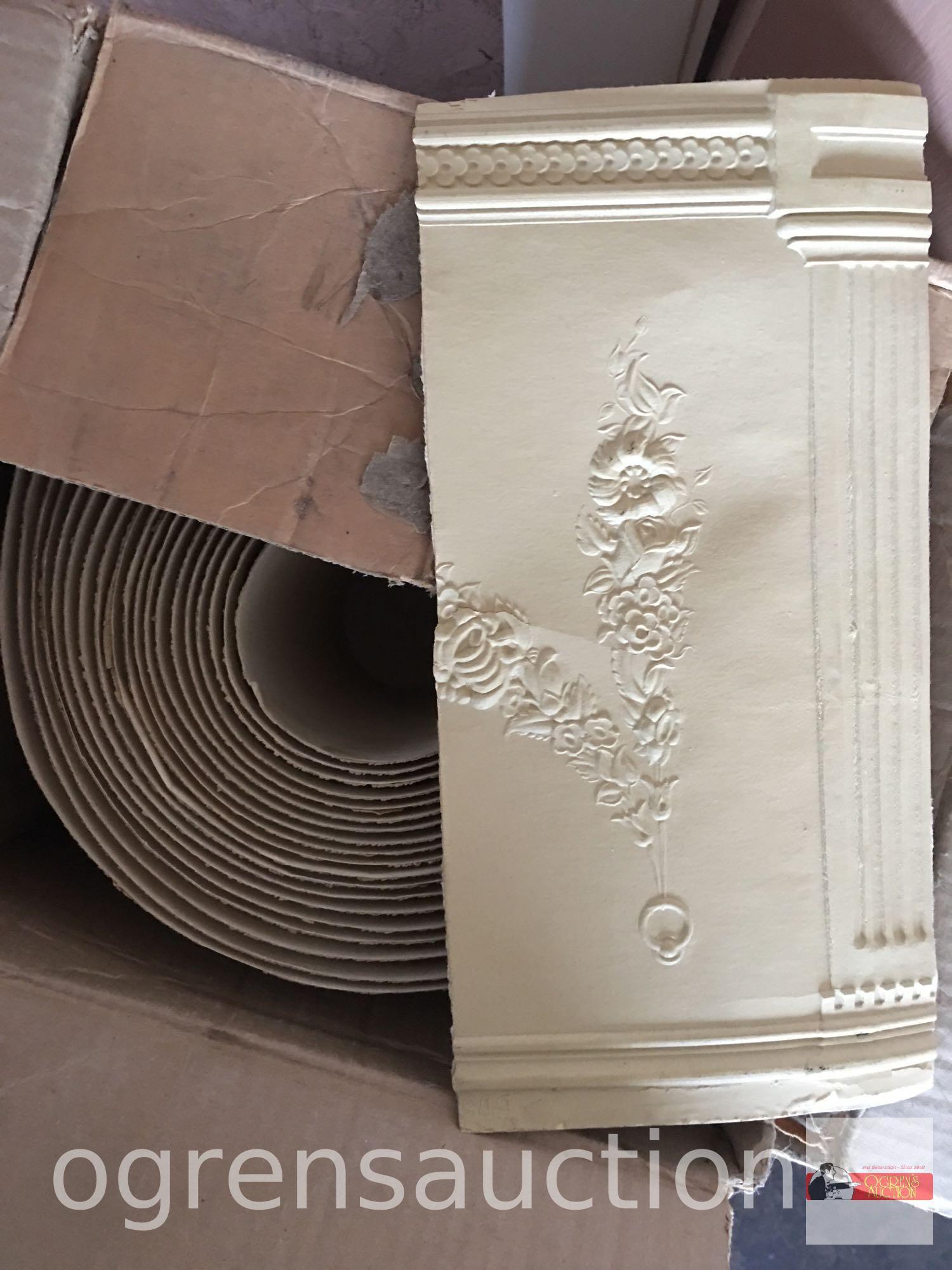 4 boxes of Lincrusta relief decoration for walls and ceilings