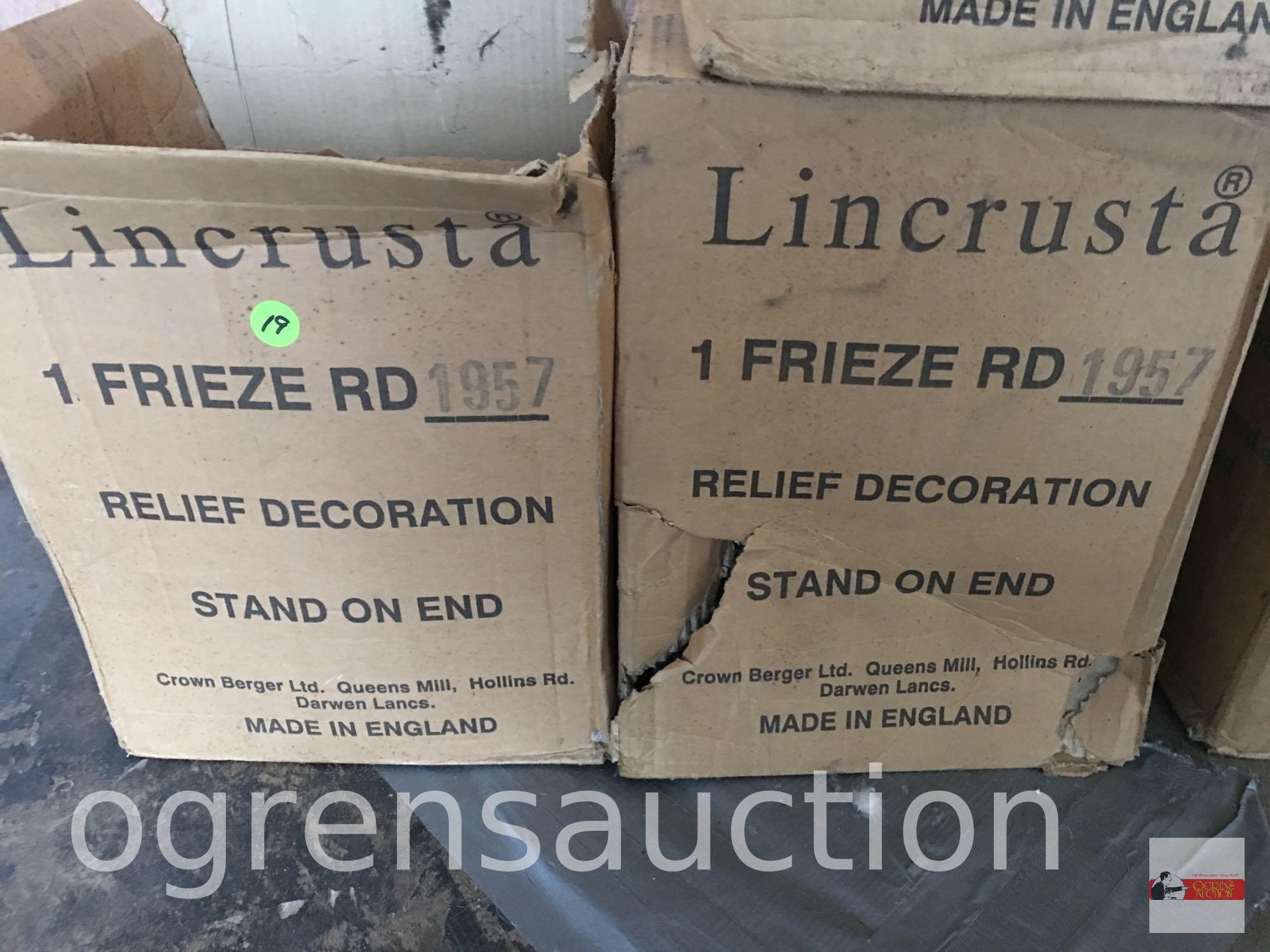 4 boxes of Lincrusta relief decoration for walls and ceilings