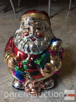 Cookie Jar - Santa Clause, Style-eyes, mercury glass, 9"hx7"w