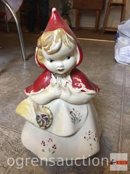 Cookie Jar - Little Red Riding Hood, Hull #967, 13"hx8.5"w