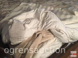 Linens - King size bedding, the Company Store, pillow shams, accent pillows, heating blanket