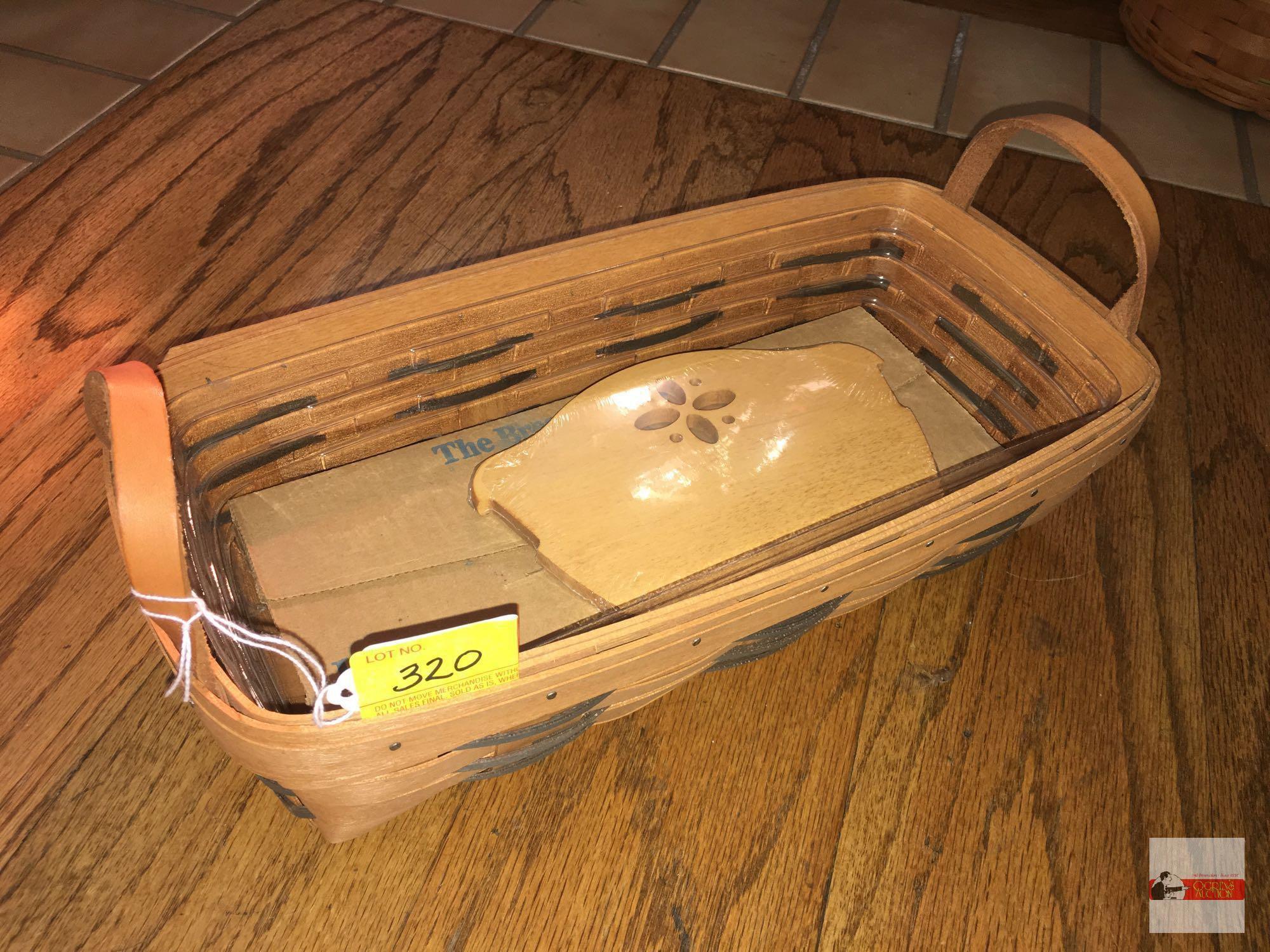 Longaberger Baskets - Handwoven, Dresden, Ohio, USA 1991, signed w/insert protector, bread brick