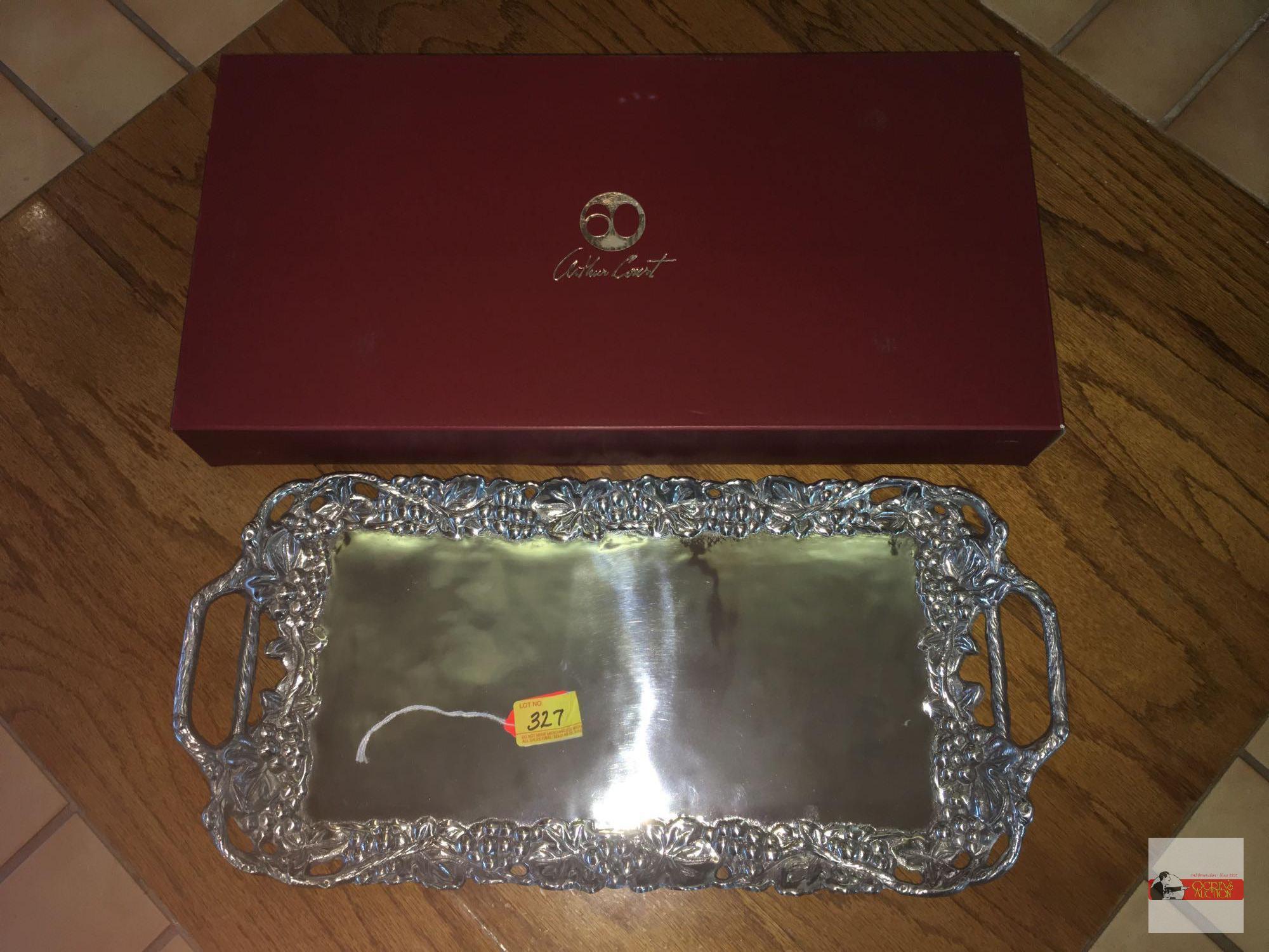 Arthur Court - 2011 Grape serving tray, double handles, 21.5"wx10.5"w, orig. box marked $125.00
