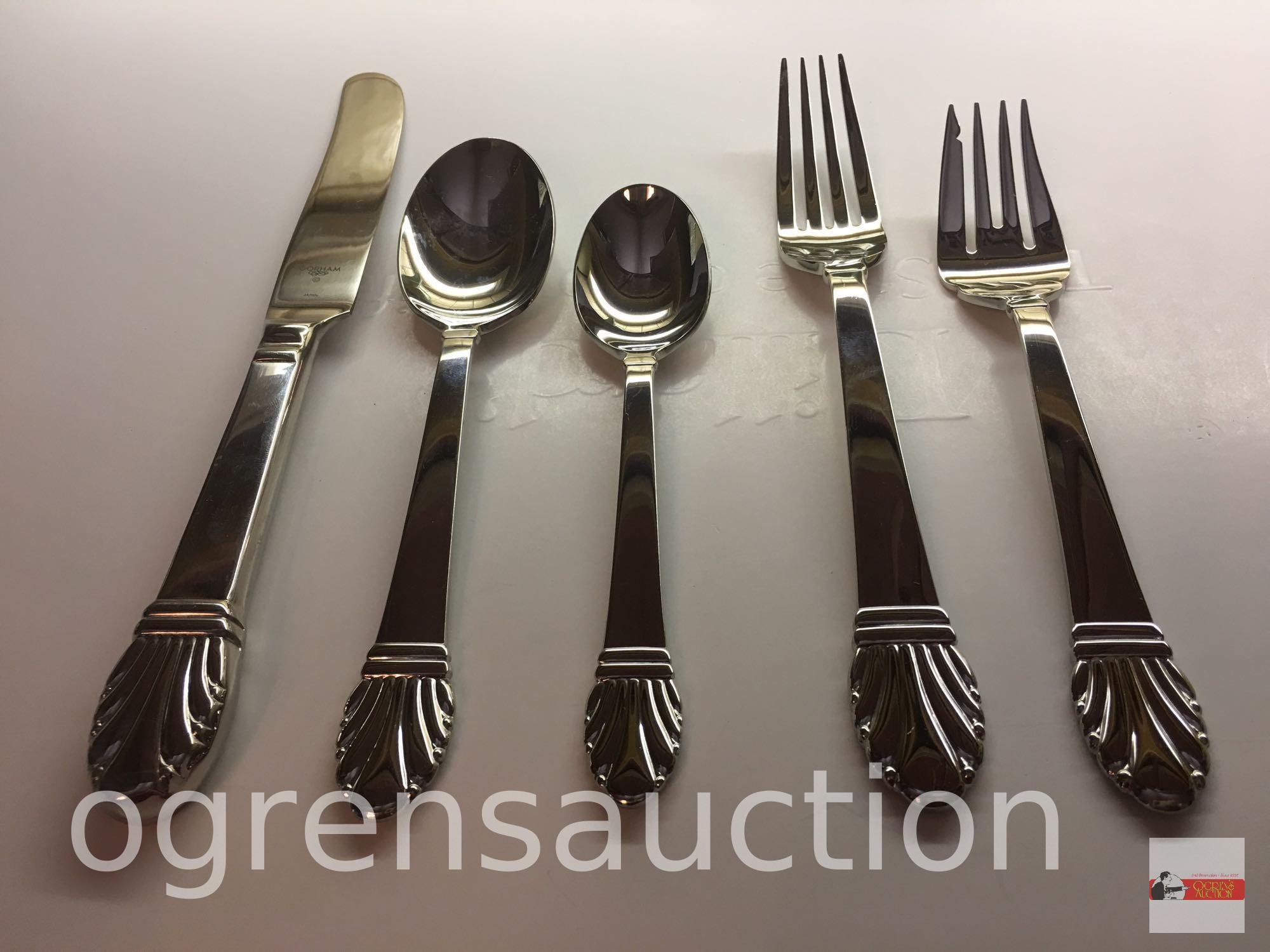 Flatware - Gorham stainless 18/8 - 15pc. - 3-5pc. place settings