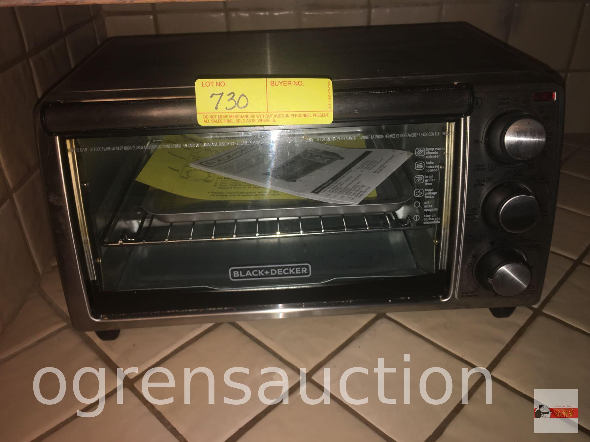 Appliance - Black & Decker 4 slice Toaster oven, slide rack and drip tray