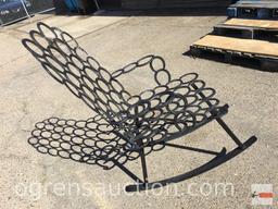 Rocking chair - Iron Horseshoe rocking chair, hand crafted with 69 horseshoes