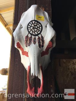 Western Decor - hand painted cow skull