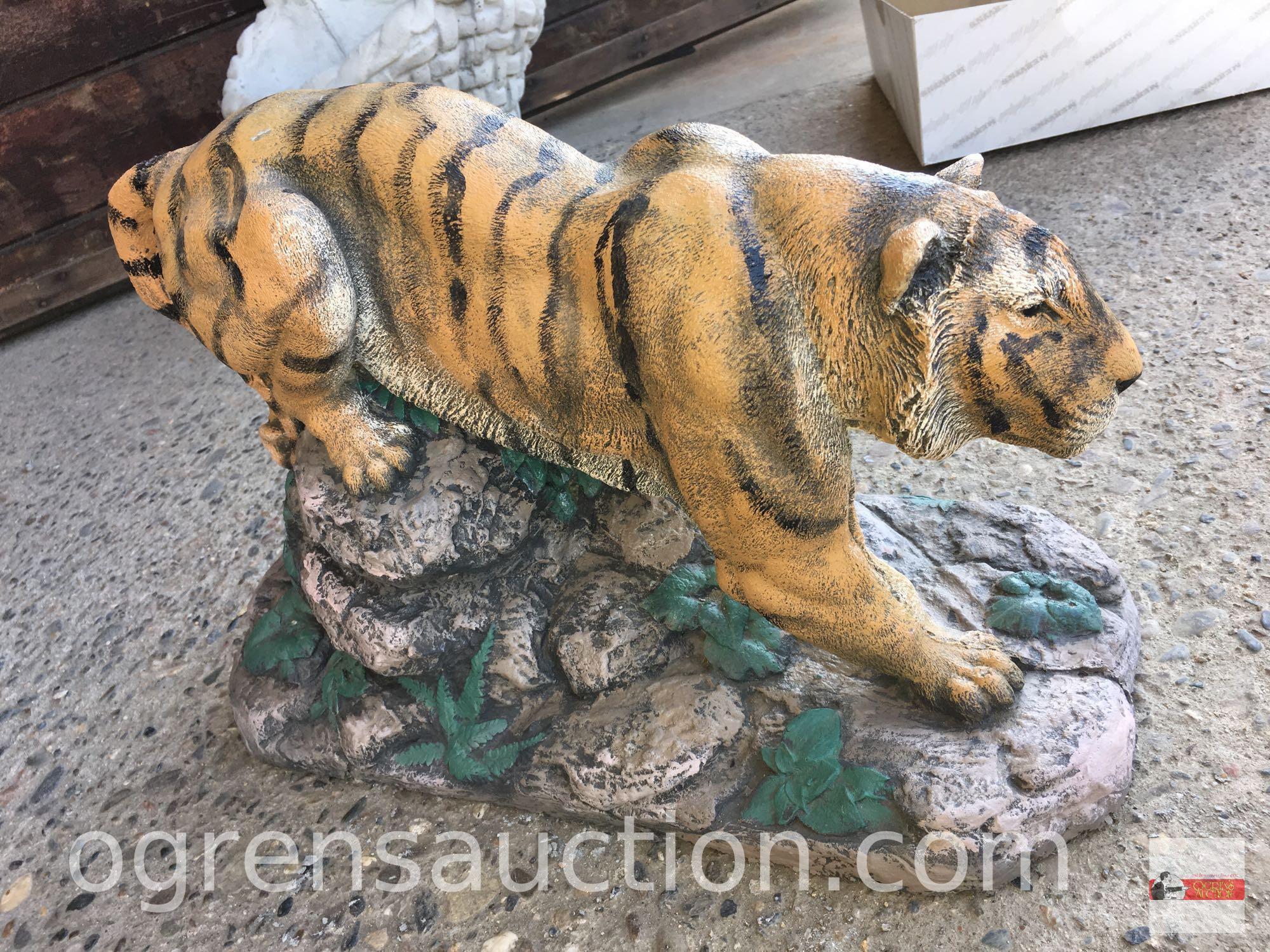 Yard & Garden Statuary - Cement Tiger, hand painted, 18"ws12"h