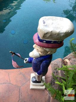 Yard & Garden - lg. cement Uncle Sam statue 38"hx7.5"wx7.5"d